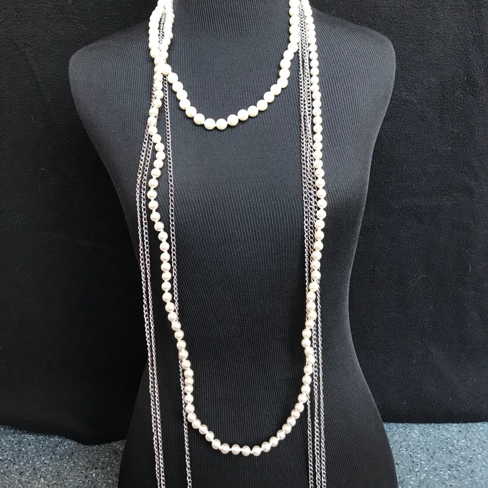 ❤️Pearl and Chain Long Necklace